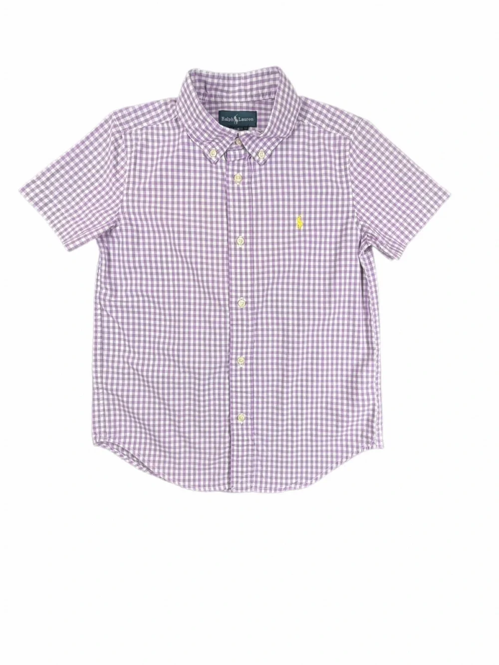 RALPH LAUREN Boys Gingham Poplin Button Down Shirt - 6